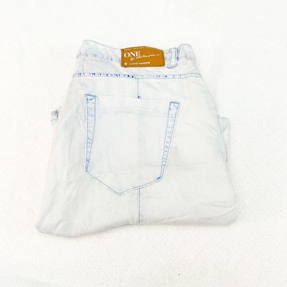 One by One Teaspoon Luxe Harem Tie Dye Jogger Denim Jean Pants Size L - Picture 1 of 8